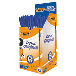 BiC Medium Cristal Blue Pens Pack 50