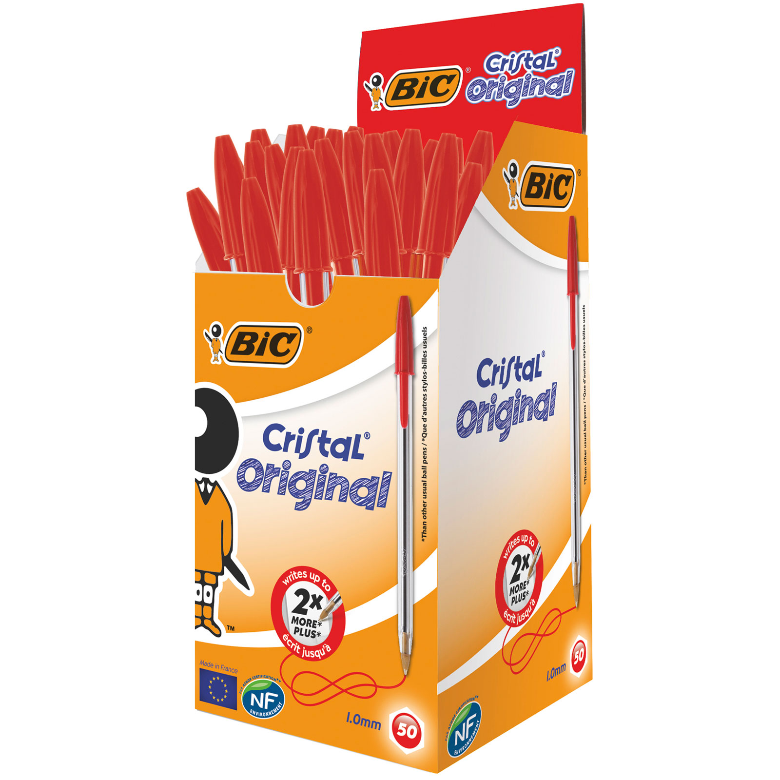 BiC Medium Cristal Red Pens Pack 50 Rapid Electronics