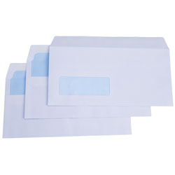 Rapid Dl White Self Seal Wallet Envelope with Window - Box of 1000