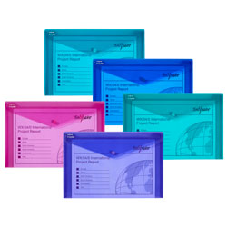 Snopake 10088 Polyfile Electra Popper Wallet Foolscap Assorted Pack of 5