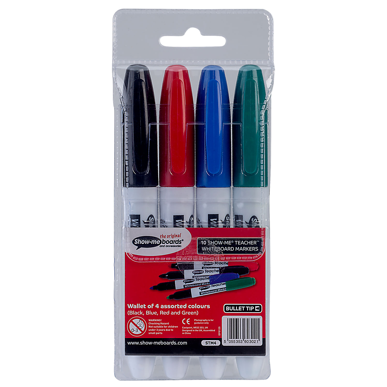 Show-me Teacher Drywipe Marker Assorted (Pack of 4) - STM4