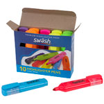 Swäsh Premium Highlighters 7 Assorted Colours Pack of 10