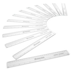 Classmaster Pack 100 Shatter Resistant Clear Rulers, Metric/Imperial 30cm