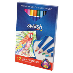 Swäsh Premium Triangular Komfigrip Giant Colouring Pencils Pack of 12