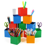 Rapid Assorted Colour Desk Pots - Pack of 12