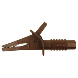 Cliff FCR7944 Crocodile Clip Brown 4mm 600V CAT III EN 61010-1 compliant