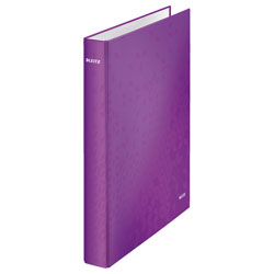 Leitz Ring Binder Laminated WOW A4 2 D-Ring 25mm Purple