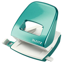 Leitz Hole Punch WOW 50081051 Metal 2-Hole 30-Sheet Capacity Ice Blue