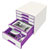 Leitz WOW Drawer Cabinet CUBE 5 Drawer white purple