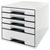 Leitz WOW Drawer Cabinet CUBE 5 Drawer white black