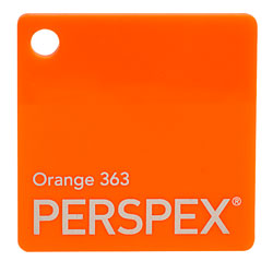 Perspex Cast Acrylic Sheet 600 x 400 x 3mm Solid Orange