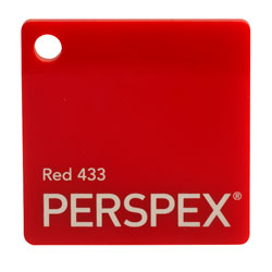 Perspex Cast Acrylic Sheet 600 x 400 x 5mm Solid Red