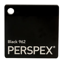 Perspex Cast Acrylic Sheet 1000 x 500 x 3mm Solid Black