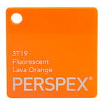 Perspex Cast Acrylic Sheet 600 x 400 x 3mm Fluorescent Lava Orange