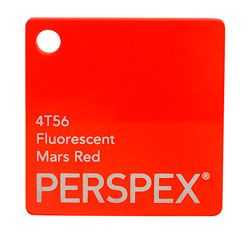 Perspex Cast Acrylic Sheet 600 x 400 x 3mm Fluorescent Mars Red