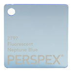 Perspex Cast Acrylic Sheet 600 x 400 x 3mm Fluorescent Neptune Blue