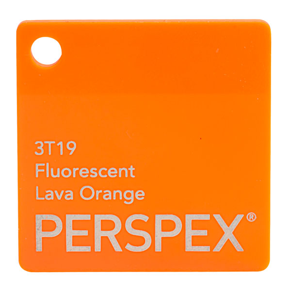 Perspex Cast Acrylic Sheet 1000 X 500 X 3mm Fluorescent Lava Orange