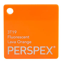 Perspex Cast Acrylic Sheet 1000 x 500 x 3mm Fluorescent Lava Orange