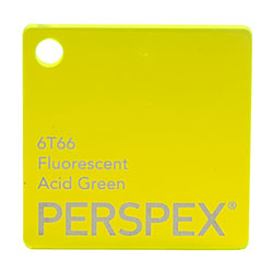 Perspex Cast Acrylic Sheet 1000 x 500 x 3mm Fluorescent Acid Green