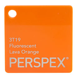 Perspex Cast Acrylic Sheet 1000 x 500 x 5mm Fluorescent Lava Orange