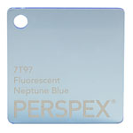 Perspex Cast Acrylic Sheet 1000 x 500 x 5mm Fluorescent Neptune Blue