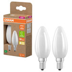 OSRAM 4099854253805 LED CLASSIC B Energy Eff A 2.2W 827 Frosted E14 Bulb