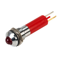 CML 19040350 24V Red 5mm LED Indicator Prominent Chrome