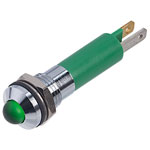 CML 19080355 5mm Green LED Indicator Chrome