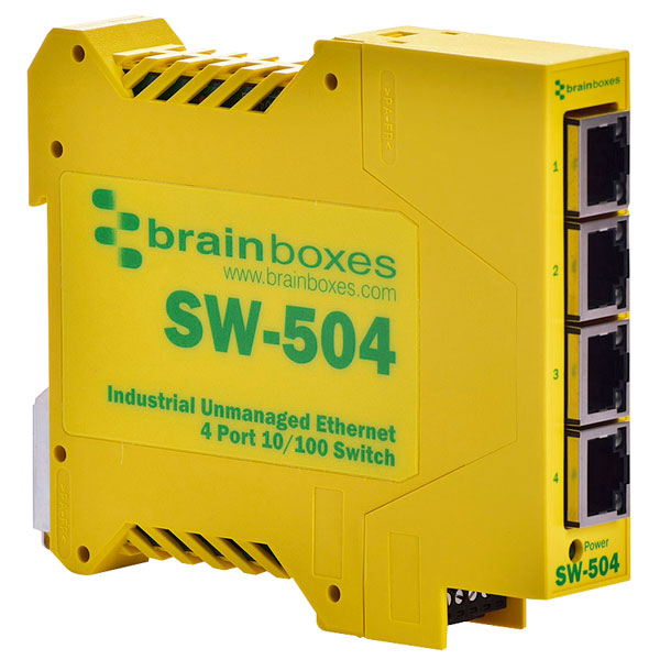  SW-504 Industrial Ethernet 4 Port Switch DIN Rail Mountable