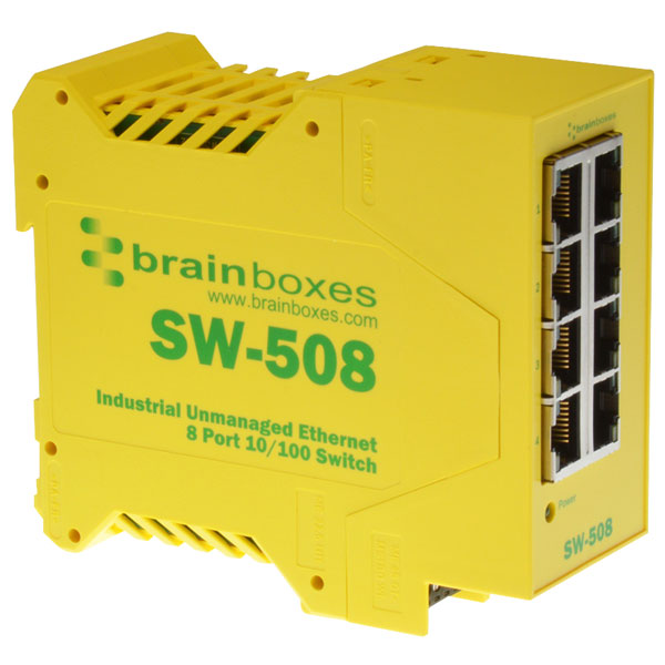  SW-508 Industrial Ethernet 8 Port Switch DIN Rail Mountable