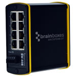 Brainboxes SW-608 Hardened Industrial Ethernet 8 Port Switch DIN Rail Mountable