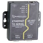 Brainboxes ES-457 2 Port RS232 PoE Ethernet to Serial Adapter