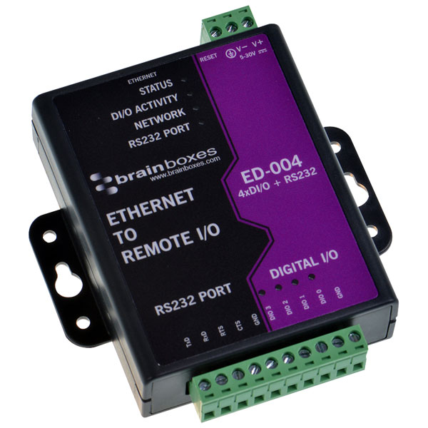  ED-004 Ethernet to 4 Digital IO and RS232 Serial Port