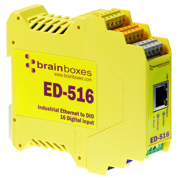  ED-516 Ethernet to 16 Digital Inputs + RS485 Gateway