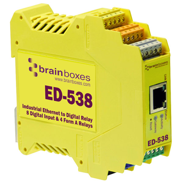  ED-538 Ethernet to 4 Relays and 8 Digital Inputs + RS485 Gateway