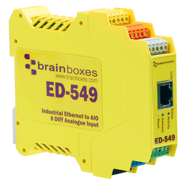  ED-549 Ethernet to 8 Analogue Inputs + RS485 Gateway