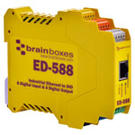 Brainboxes ED-588 Ethernet to 8 Digital Inputs 8 Digital Outputs RS485 Gateway