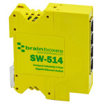 Brainboxes SW-514 Compact 4 Port Gigabit Ethernet Switch DIN Rail Mount