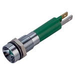 CML 19050351 M8 LED Indicator Green Recessed Satin Chrome Bezel 24VDC