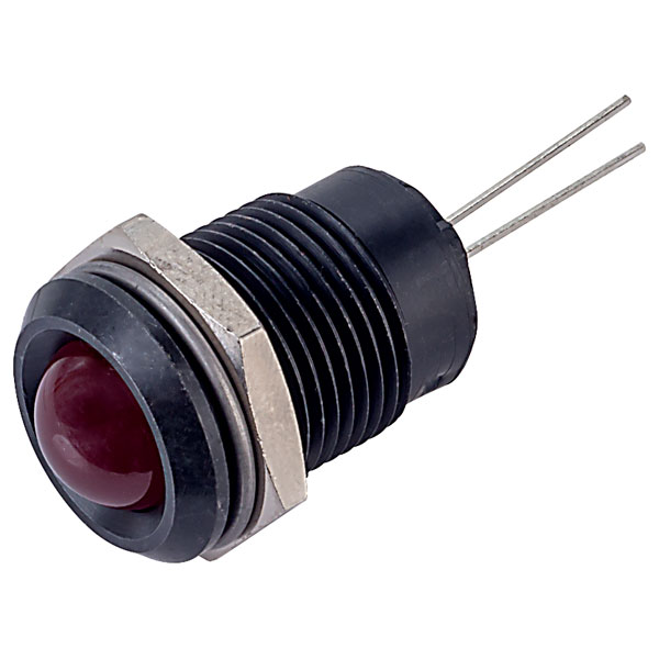  19211003 M14 LED Indicator Red Prominent Black Chrome Bezel 2.0VDC
