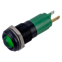 CML 192A1355 M14 LED Indicator Green Prominent Black Chrome Bezel 24VAC ...