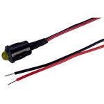 CML TB000229 M8 LED Indicator Yellow Prominent Push Fit Bezel 900mm Leads 12VDC