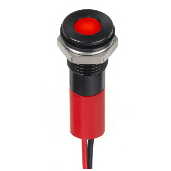 CML TA010005 Red Indicator 2V 8mm Mounting Hole Size Lead Wires Te...