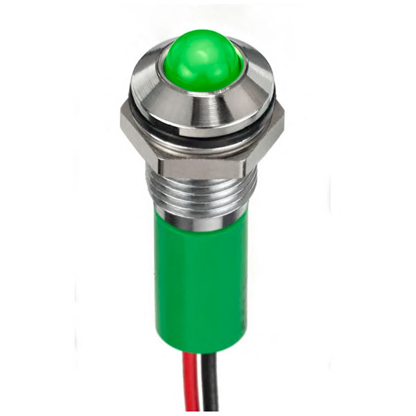 CML TA010015 Green Indicator 2V 8mm Mounting Hole Size Lead Wires ...