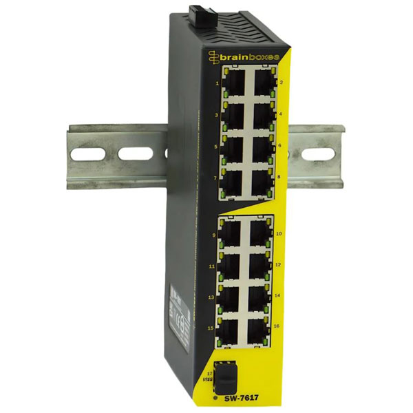 Brainboxes SW-7717 Hardened Industrial 14x 10/100, 2x1G & 1xSFP Et...