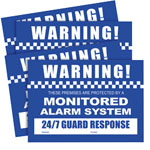 Watchguard VSCDSA Alarm Warning Stickers A4 Size (2 x Front, 2 x Rear)