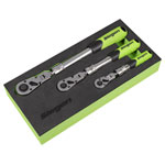 Sealey S01297 Siegen Extendable Flexi-Head Ratchet Wrench Set 3pc