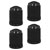 Sealey VCP4 Plastic Valve Caps 4pc - Black