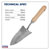 Sealey GTWH004 Premier Slim Head Trowel with Ash Handle & Stainless Steel Blade