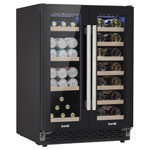 Baridi DH96 40 Bottle/120 Can Undercounter Dual Zone  Wine Fridge Cooler 60cm